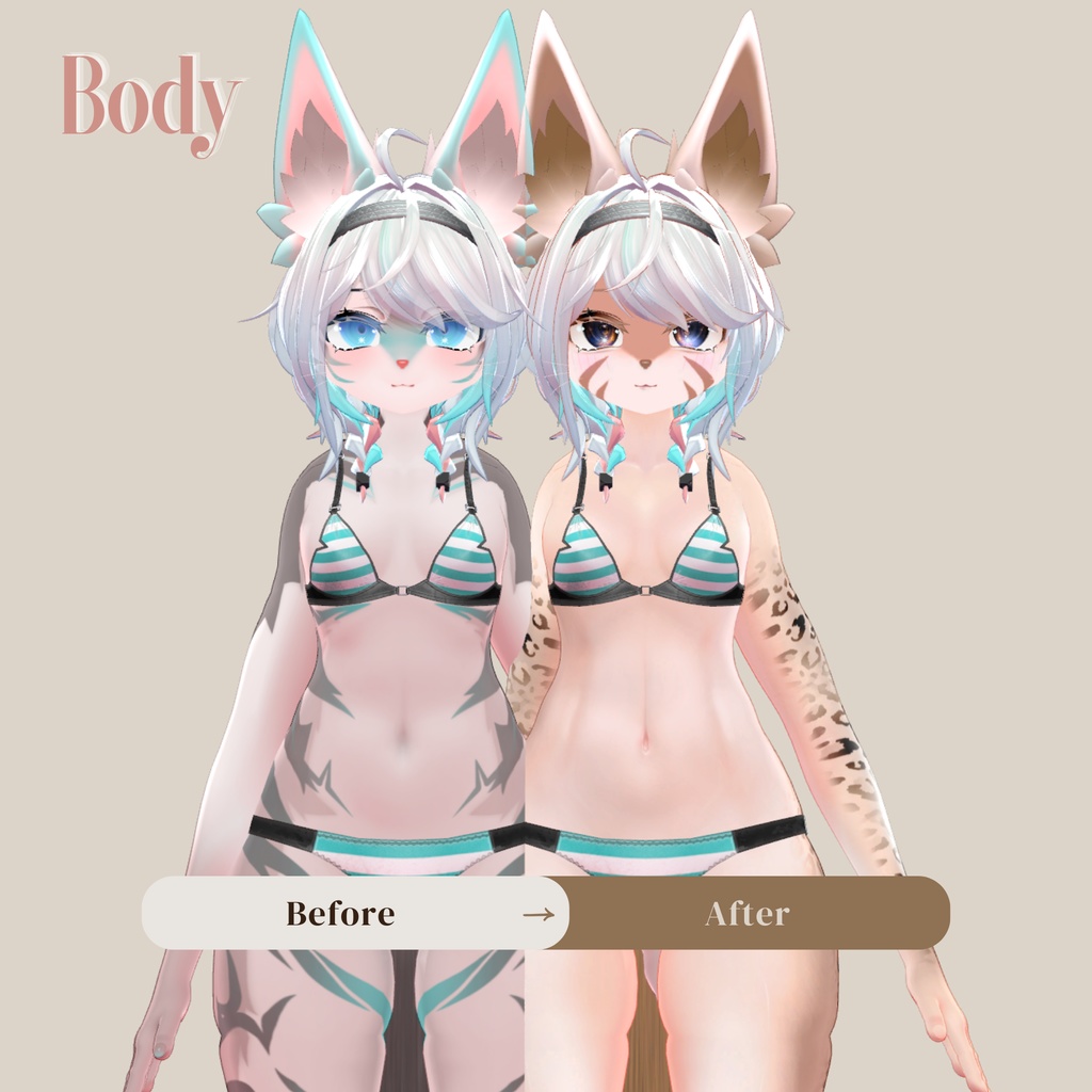 ランティーネ-Lantine- 専用 メイク&銀河の瞳&ヒョウ柄Body◇Texture