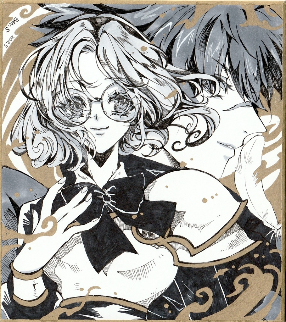 手描きイラスト ミニ色紙 同人 鳳凰寺風 フェリオ レイアース