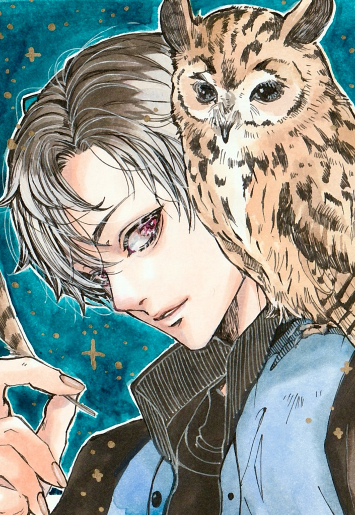 オリジナル 手描きイラスト ポストカードセット