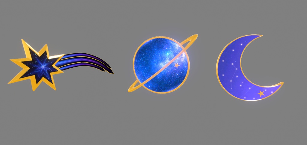 【VRChat向け】プラネタリウム・ミニヘアアクセセット【無料版あり】