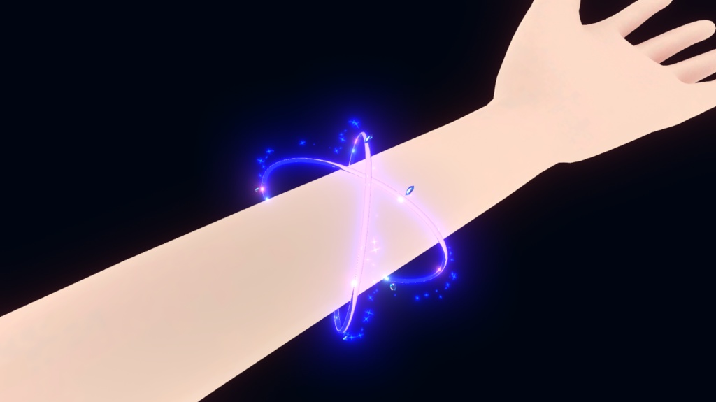 【VRChat向け】きらきら光る結晶ブレスレット(3色)【MA対応】
