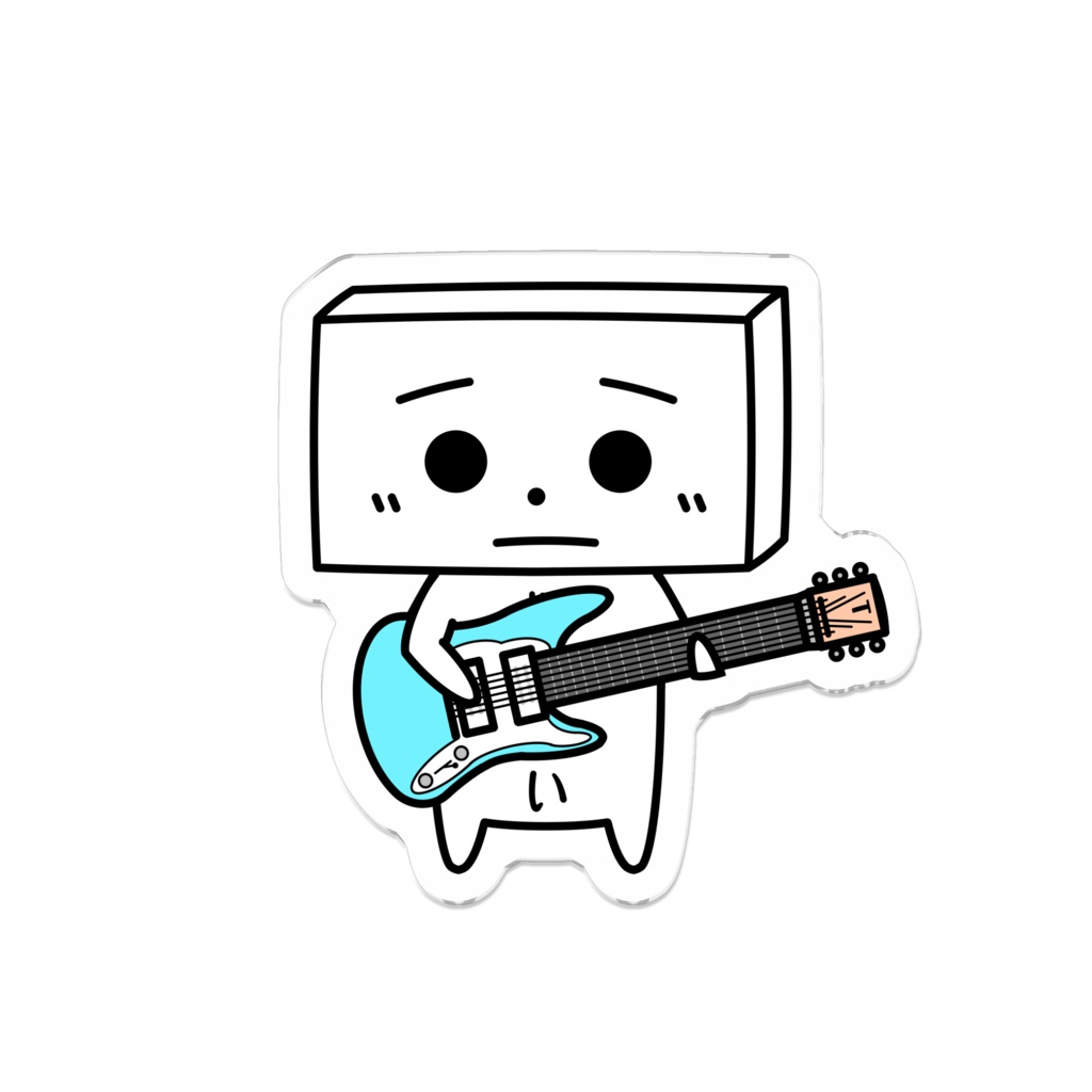 とうふめんたるずアクリルバッジ（きぬごしくん）豆腐メンタル・帰りたい・軽音・ギター