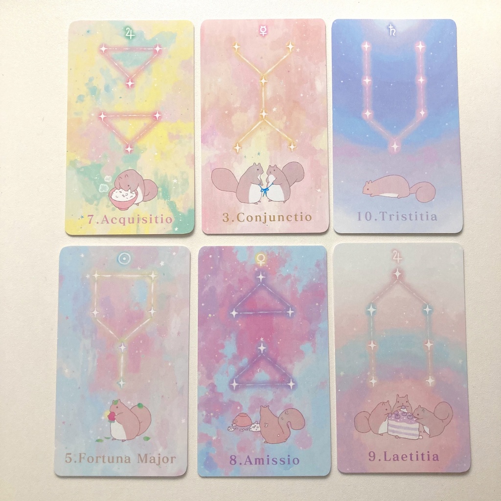 ぽちゃリスのジオマンシーカード(特製巾着&プチ説明書付き)