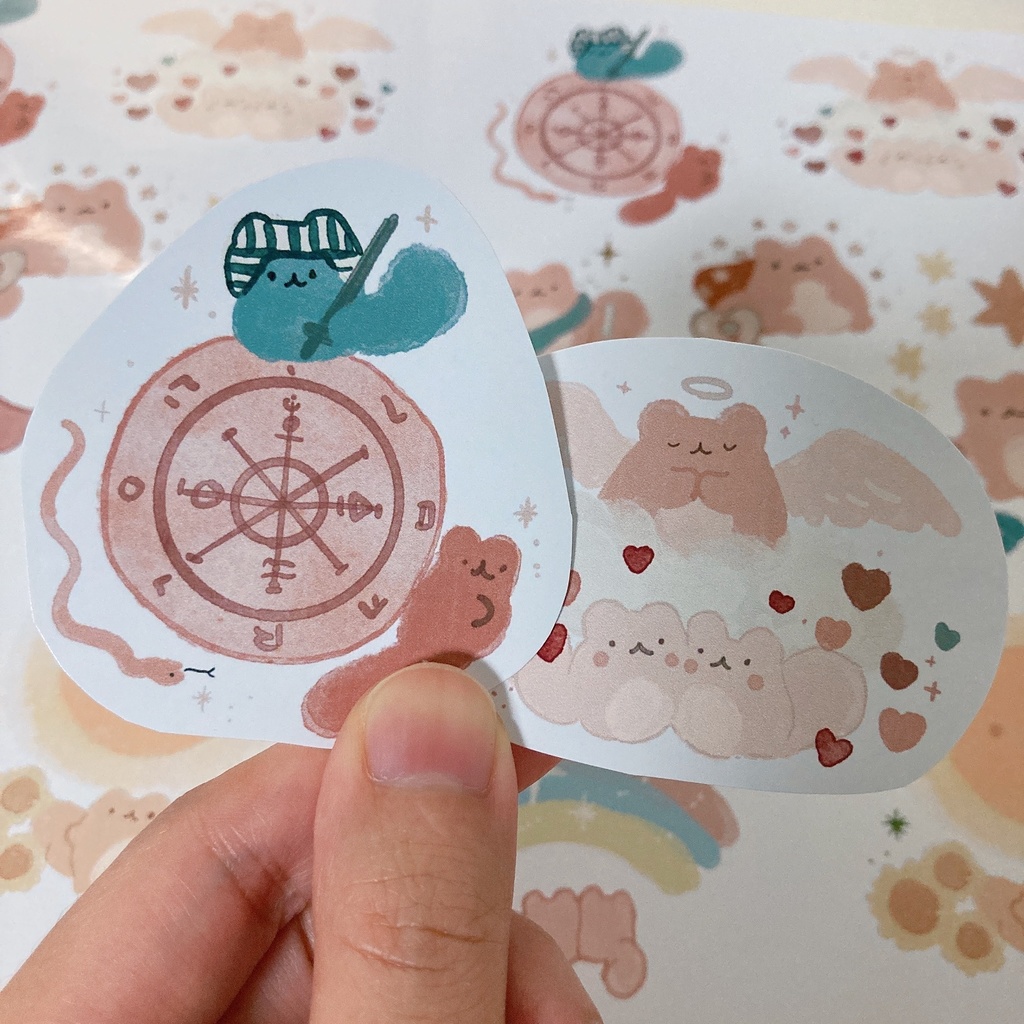 【データ販売】ぽちゃリスのジオマンシーインデックスシール | お守りタロット | こわくてかわいいウィジャボード