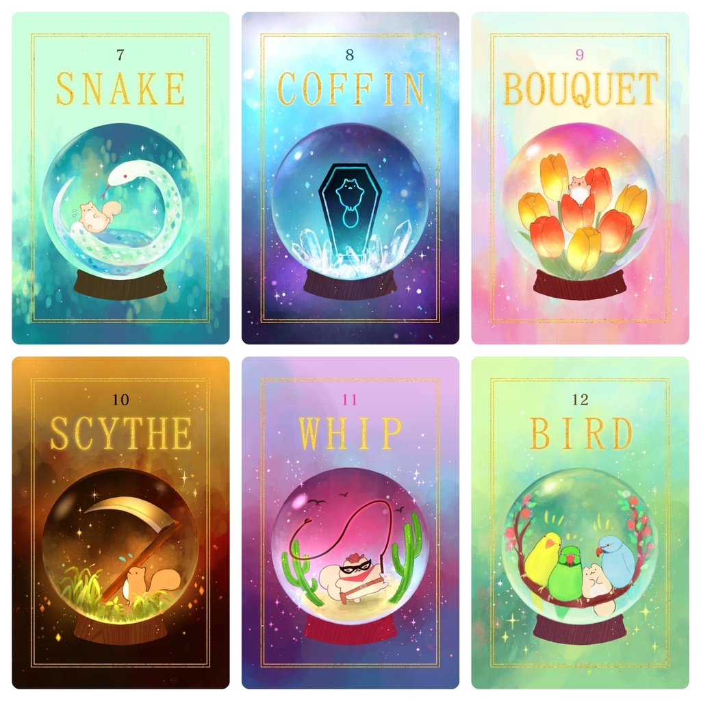 ぽちゃリスのルノルマンカード(巾着袋&プチ解説カード付き)