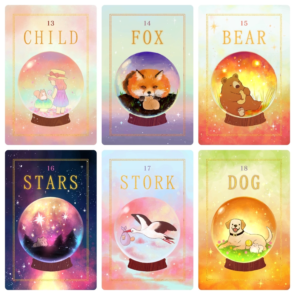 ぽちゃリスのルノルマンカード(巾着袋&プチ解説カード付き)