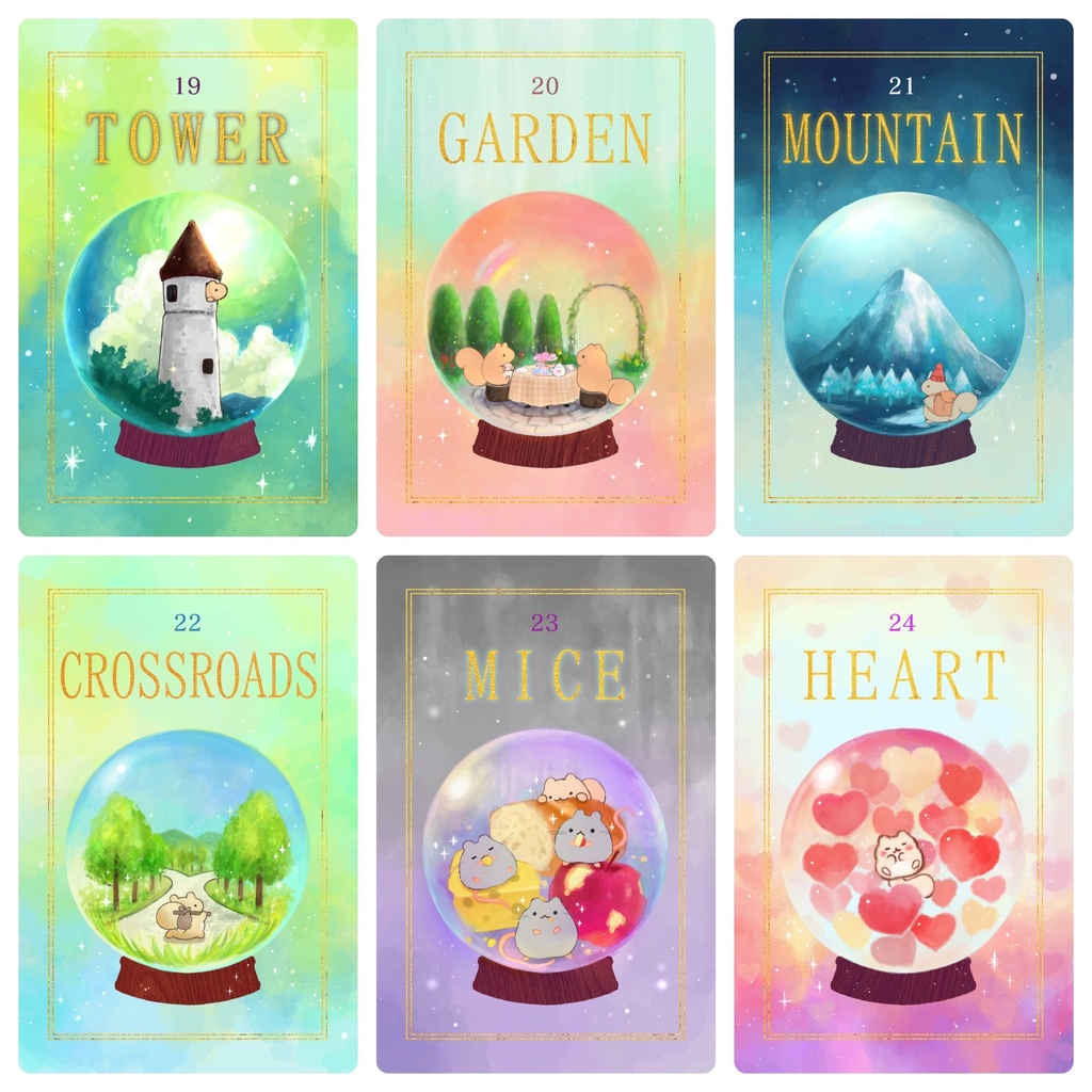 ぽちゃリスのルノルマンカード(巾着袋&プチ解説カード付き)