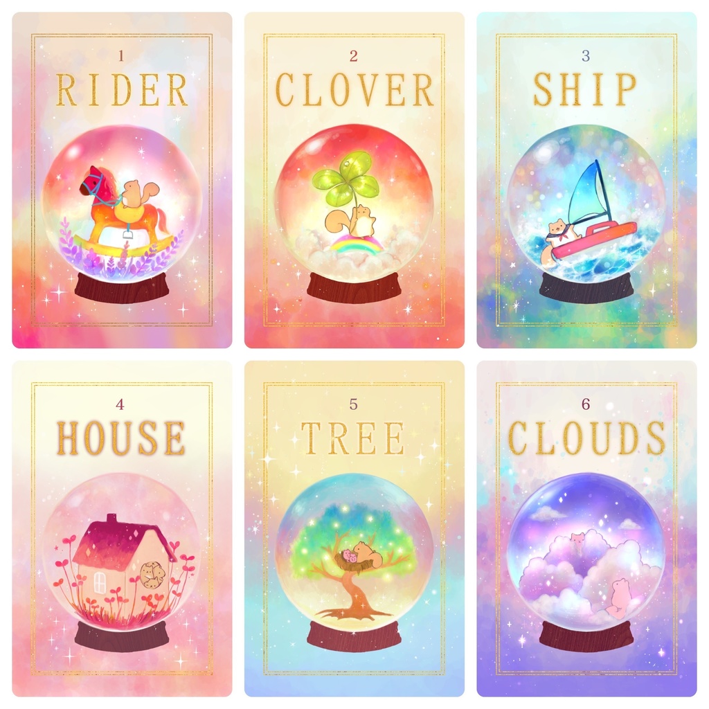 ぽちゃリスのルノルマンカード(巾着袋&プチ解説カード付き)