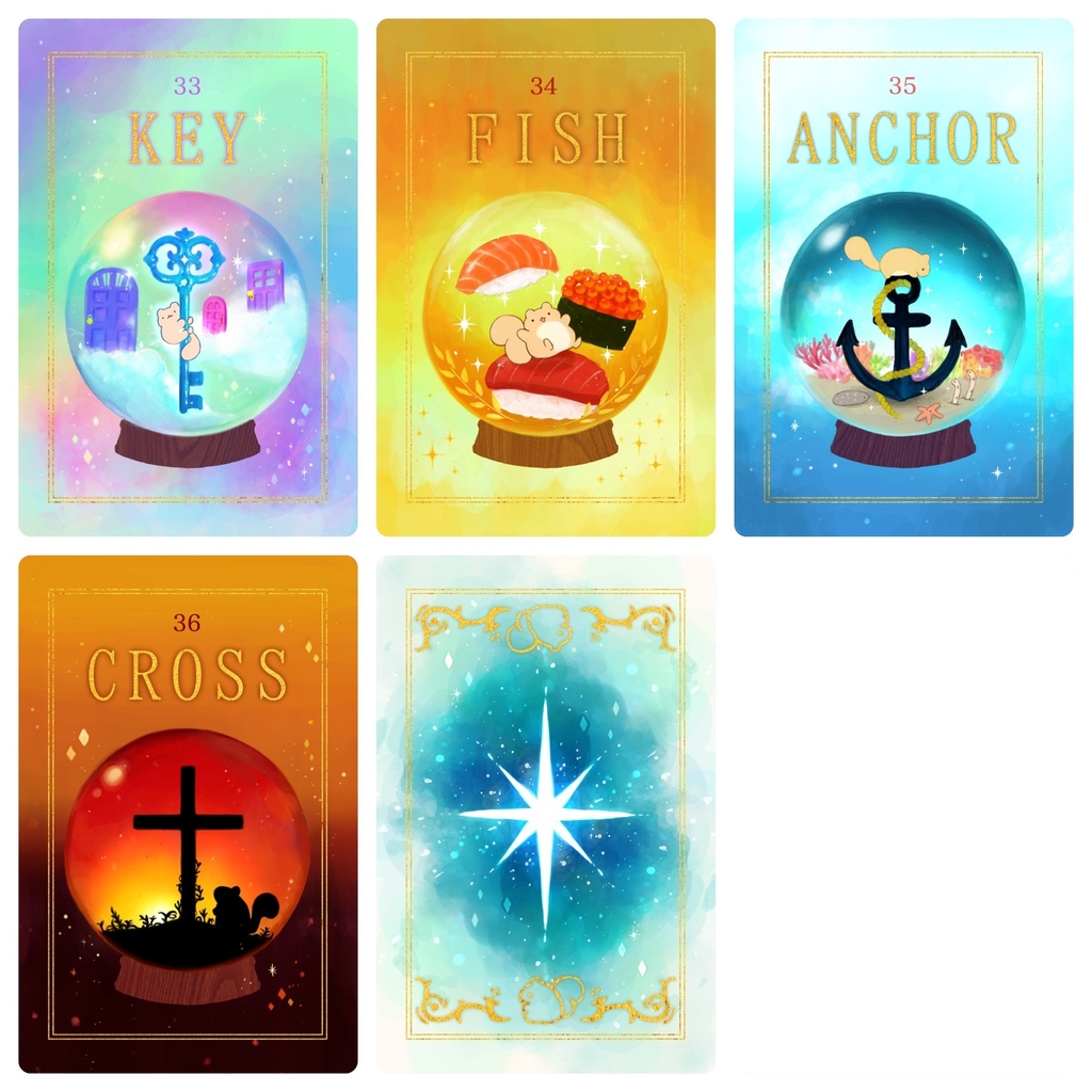 ぽちゃリスのルノルマンカード(巾着袋&プチ解説カード付き)