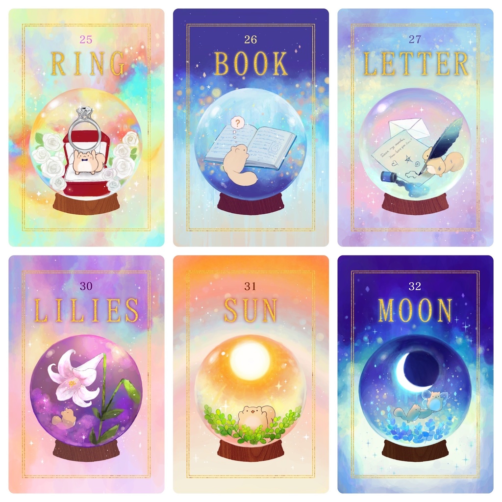 ぽちゃリスのルノルマンカード(巾着袋&プチ解説カード付き)