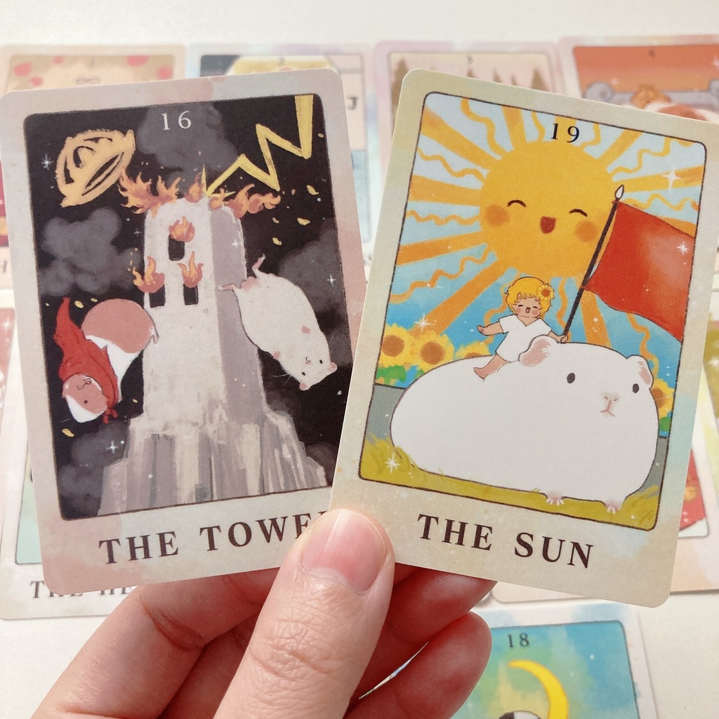 もっちりモルモットタロット 22枚(巾着袋&プチ解説書付き)