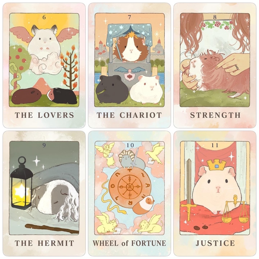 もっちりモルモットタロット 22枚(巾着袋&プチ解説書付き)