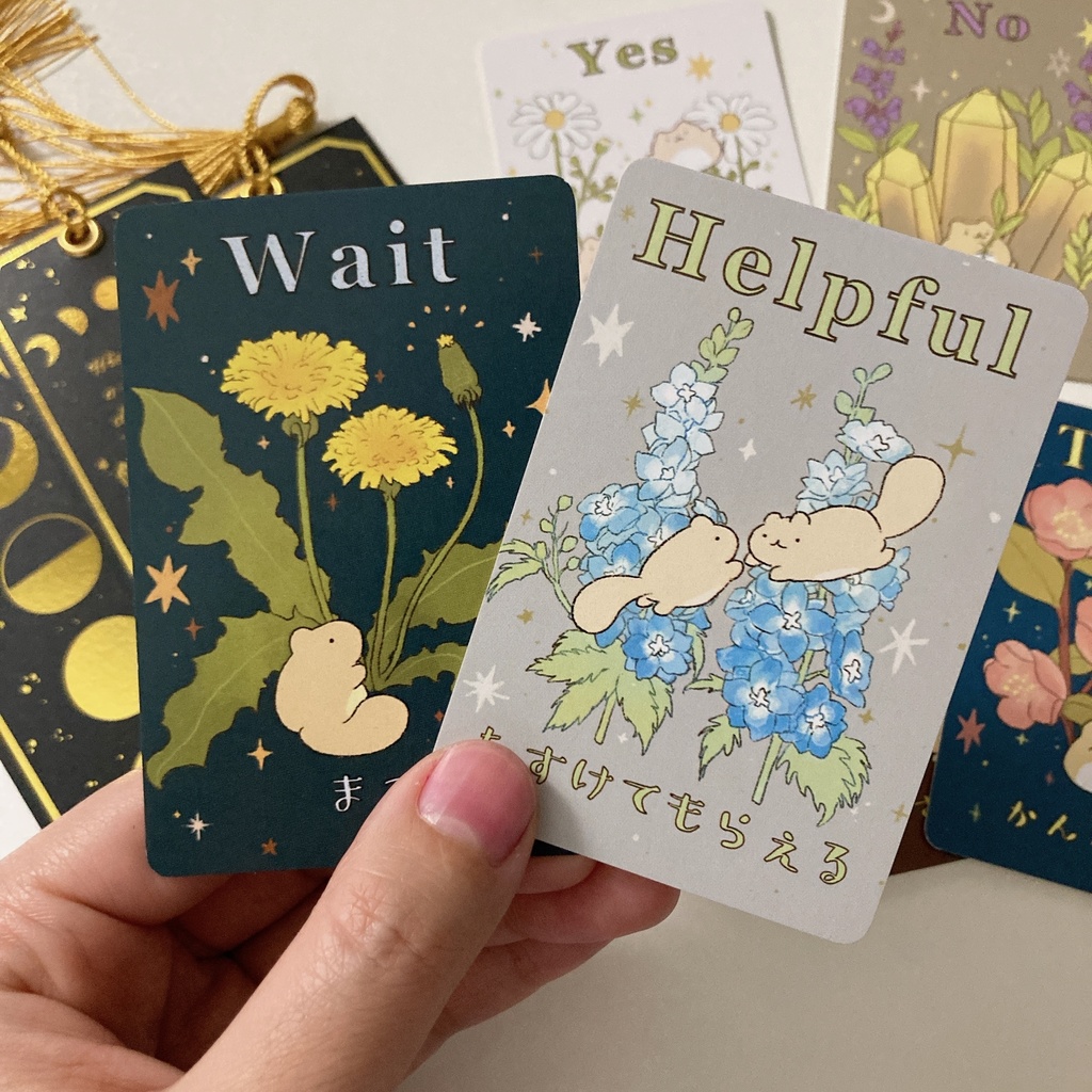 ぽちゃリスのミニオラクルカード(全6枚、ポーチ付き)