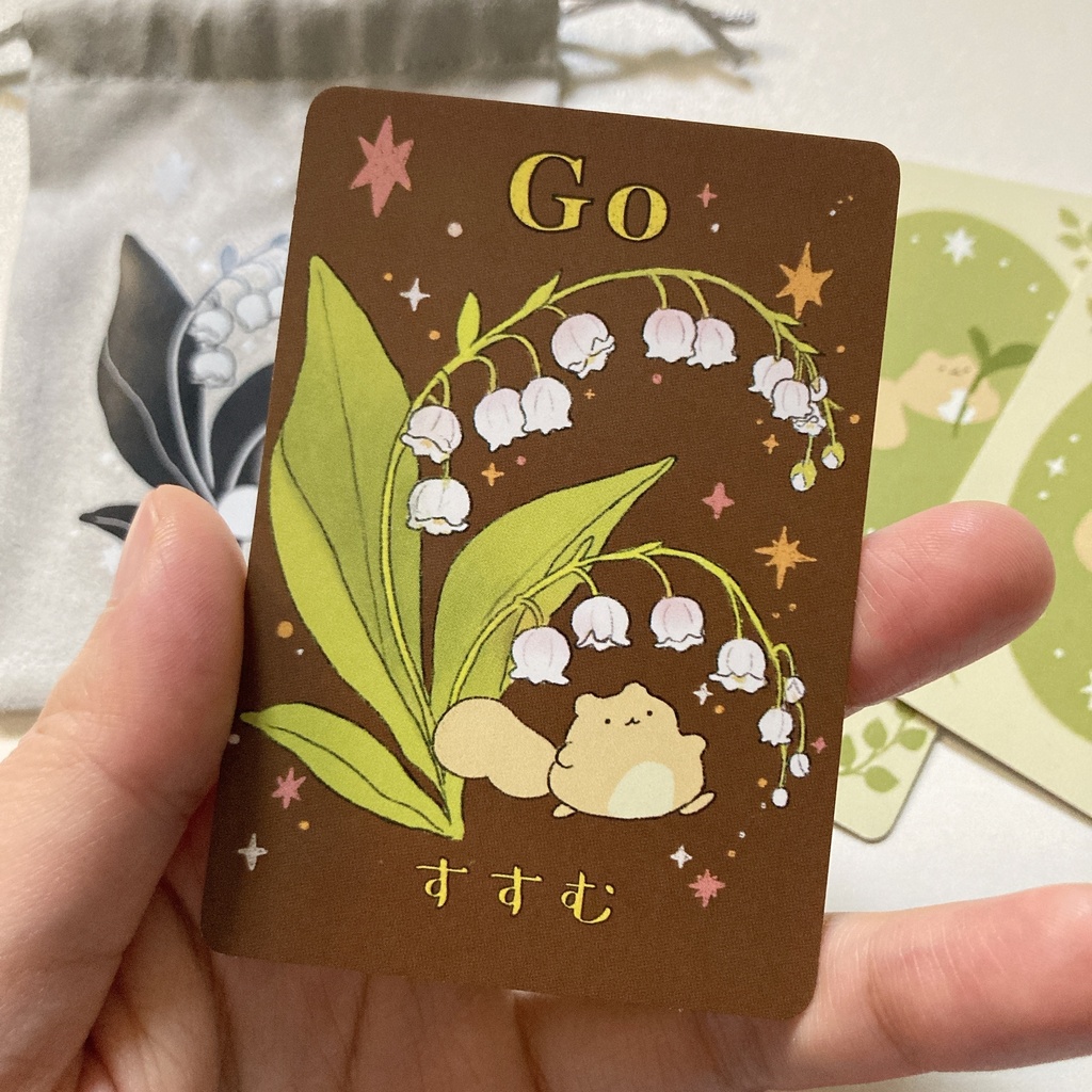 ぽちゃリスのミニオラクルカード(全6枚、ポーチ付き)