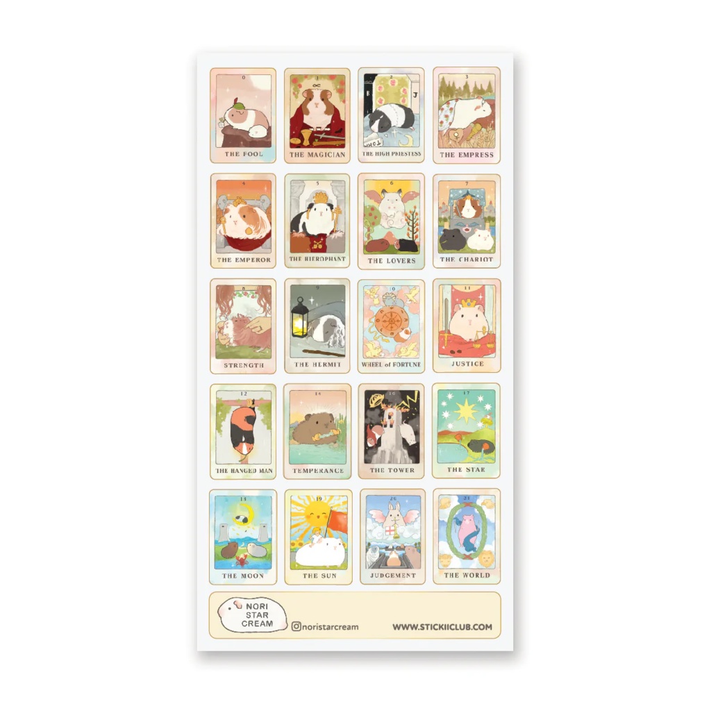 もっちりモルモットタロットのステッカーシート