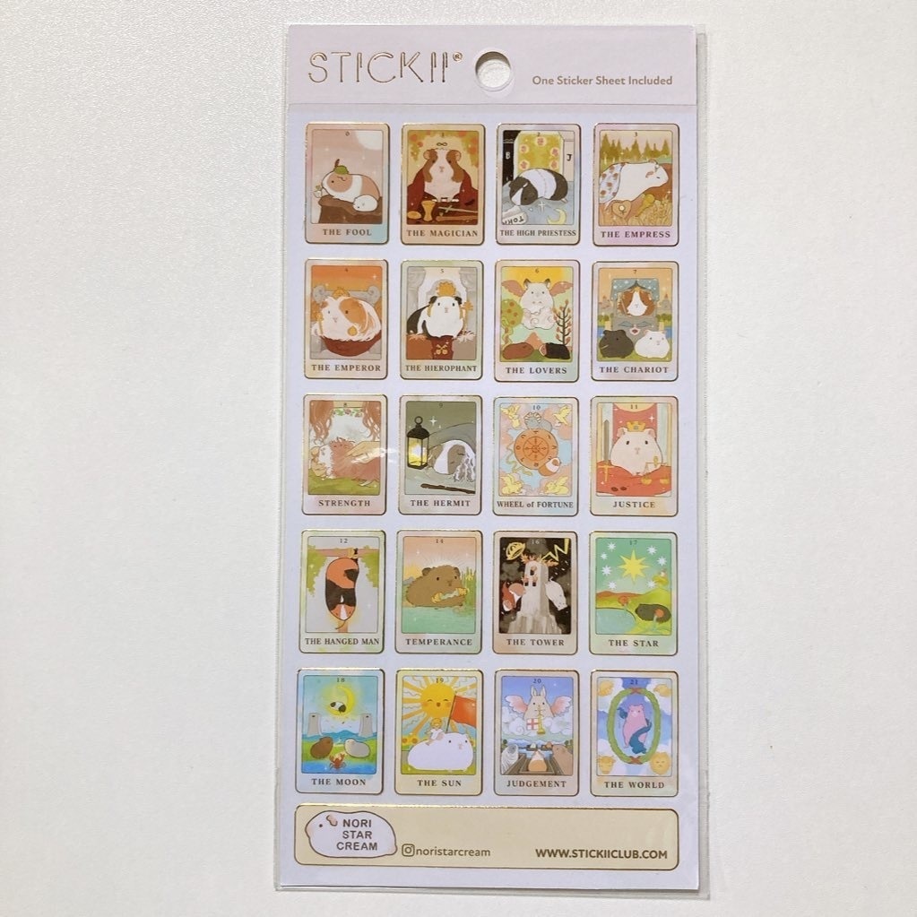 もっちりモルモットタロットのステッカーシート
