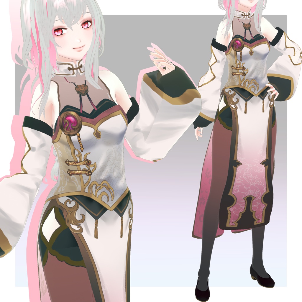 【Vroid正式版全身セット】幻想中華・ファンタジーチャイナ服【全5色】