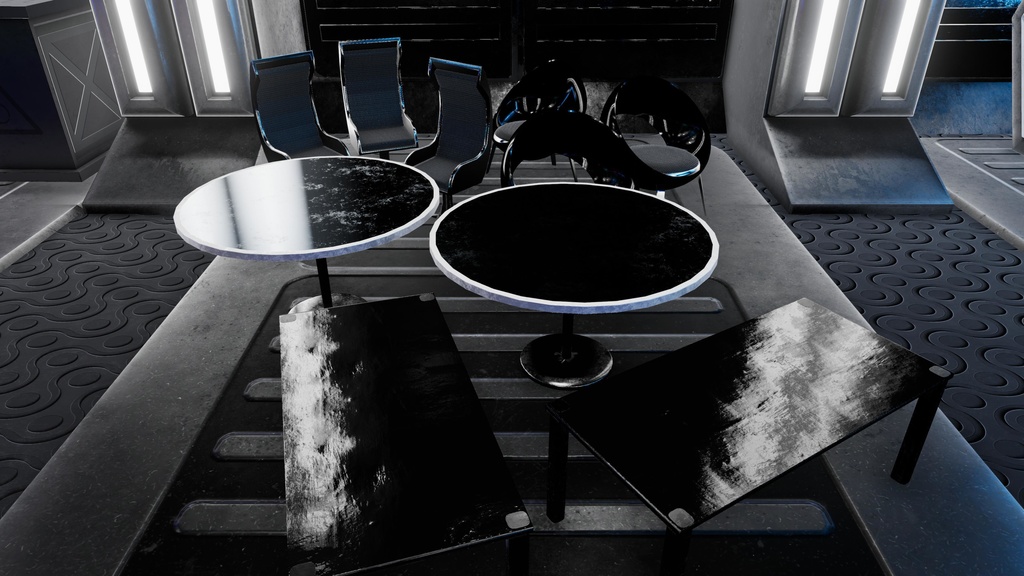 Interior sci-fi assets environment and props Low-poly 3D models / インテリアSFアセット環境・小道具 ローポリ3Dモデル