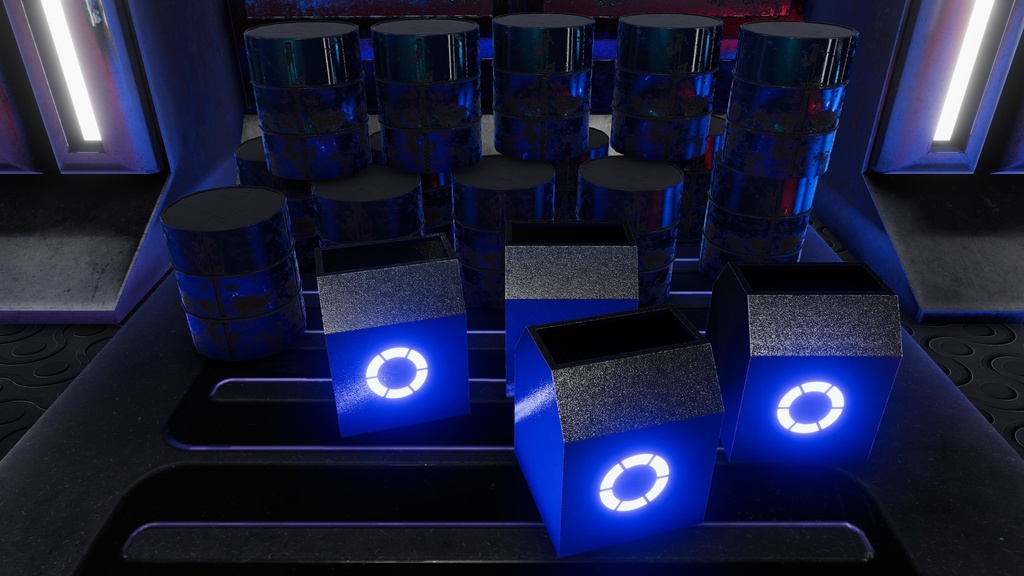 Interior sci-fi assets environment and props Low-poly 3D models / インテリアSFアセット環境・小道具 ローポリ3Dモデル