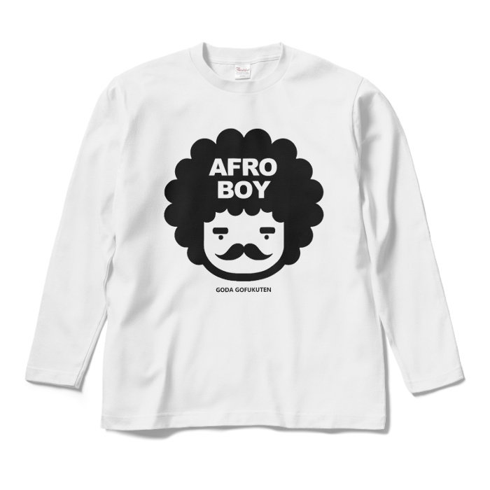 アフロ坊や ロングTシャツ ホワイト
