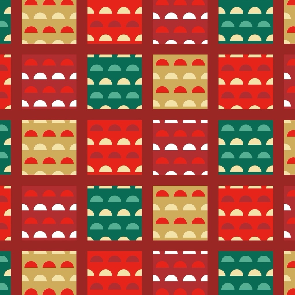 【ループ動画素材】クリスマス幾何学パターン 8種セット|1920×1080・15秒・シームレスループ