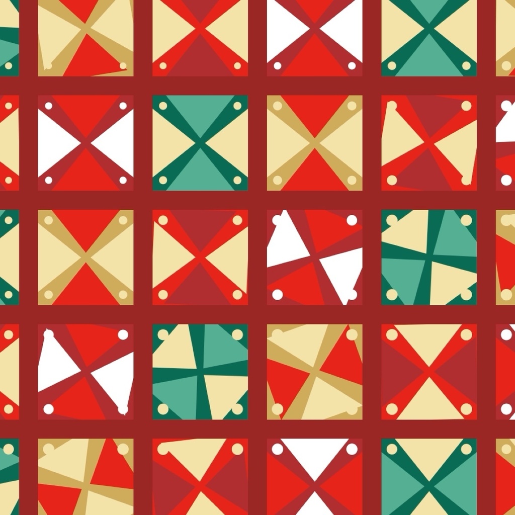 【ループ動画素材】クリスマス幾何学パターン 8種セット|1920×1080・15秒・シームレスループ