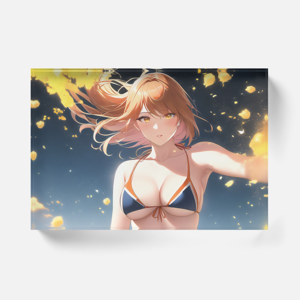 『アクリルブロック』栗色の髪たなびく水着姿のきりっとソレルちゃん