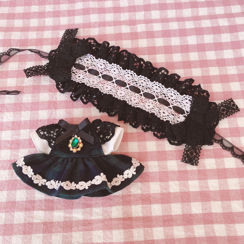 緑タータンチェック柄♡ワンピース&ヘッドドレスset