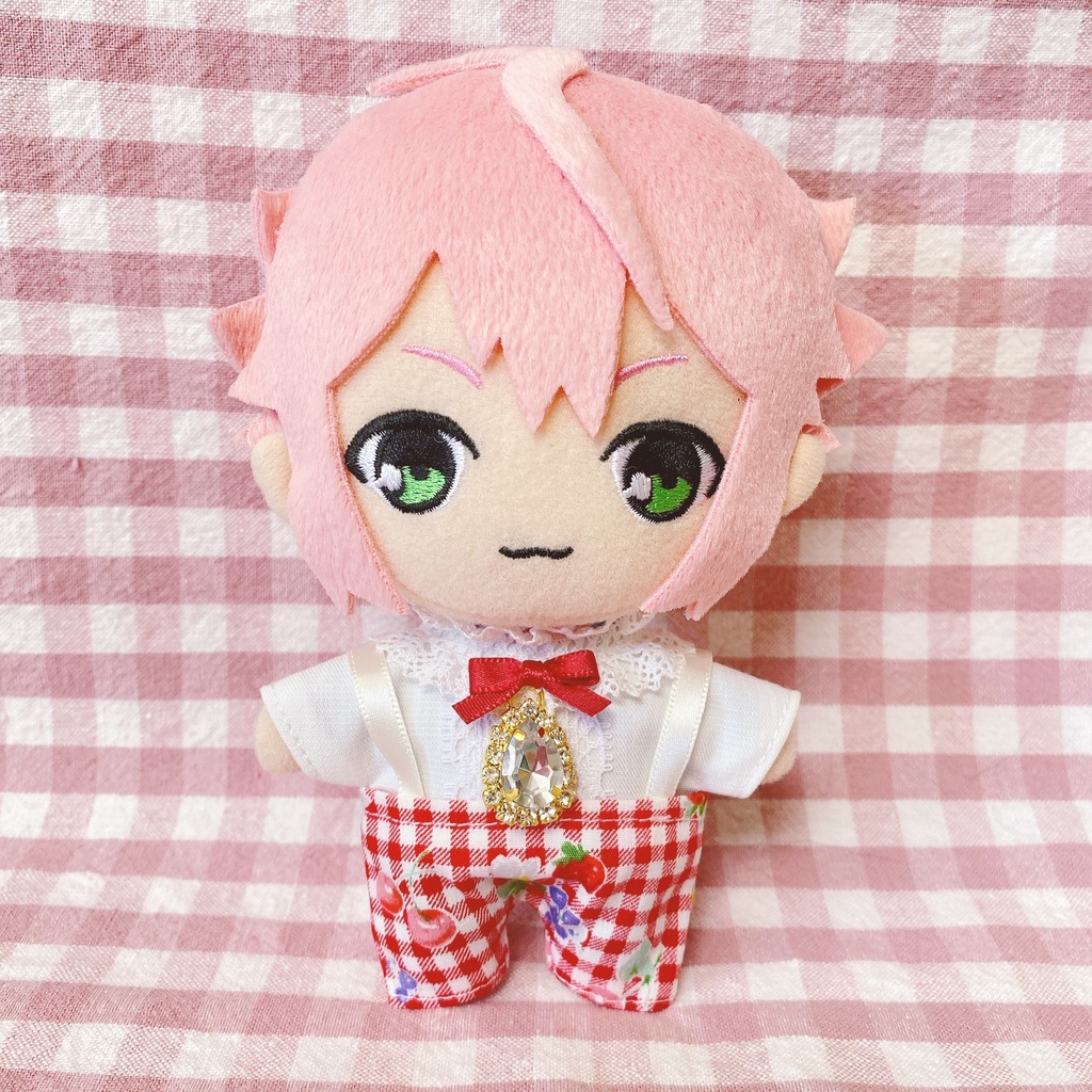 赤チェック×フルーツ柄♡トップス&ズボンset