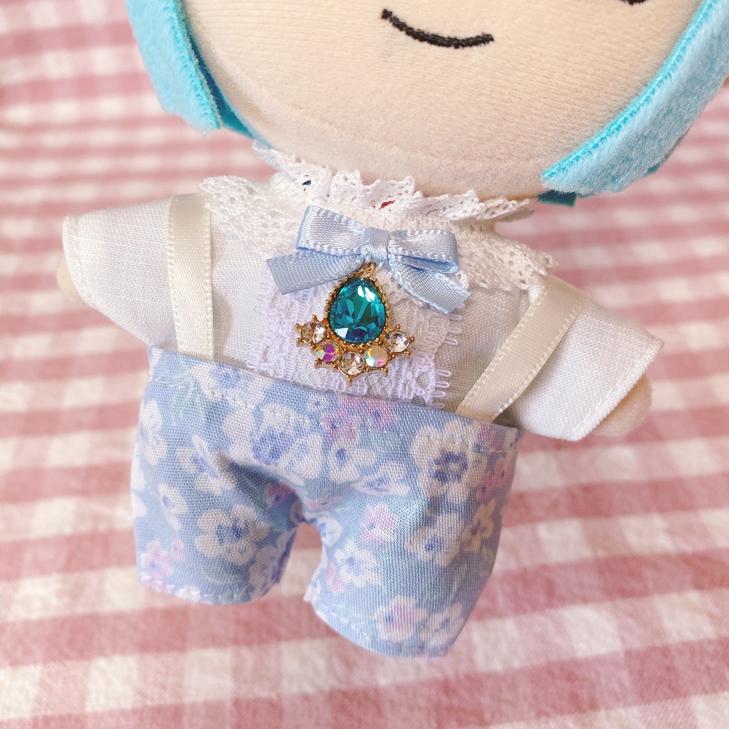 ブルー×フラワー柄♡トップス&ズボンset