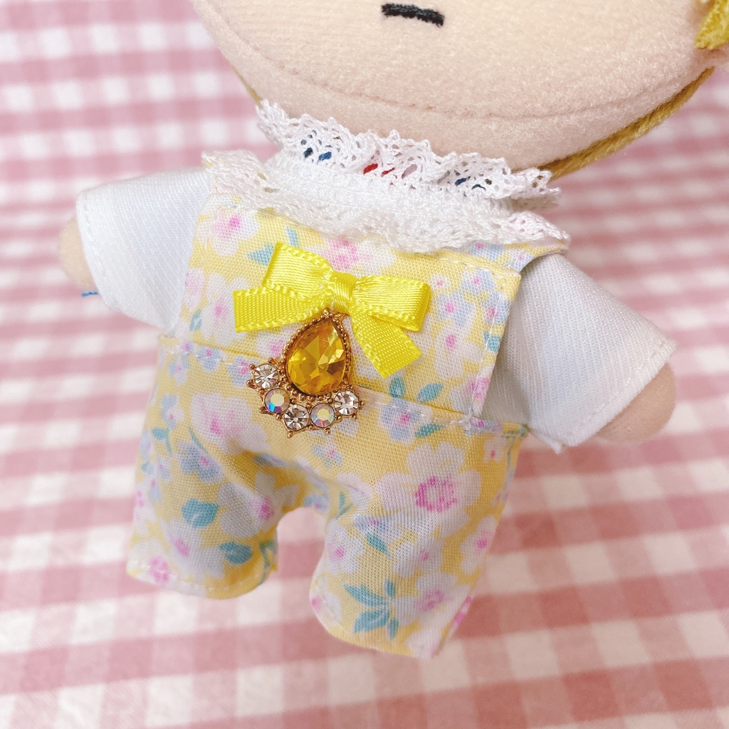 イエロー×フラワー柄♡トップス&サロペットset