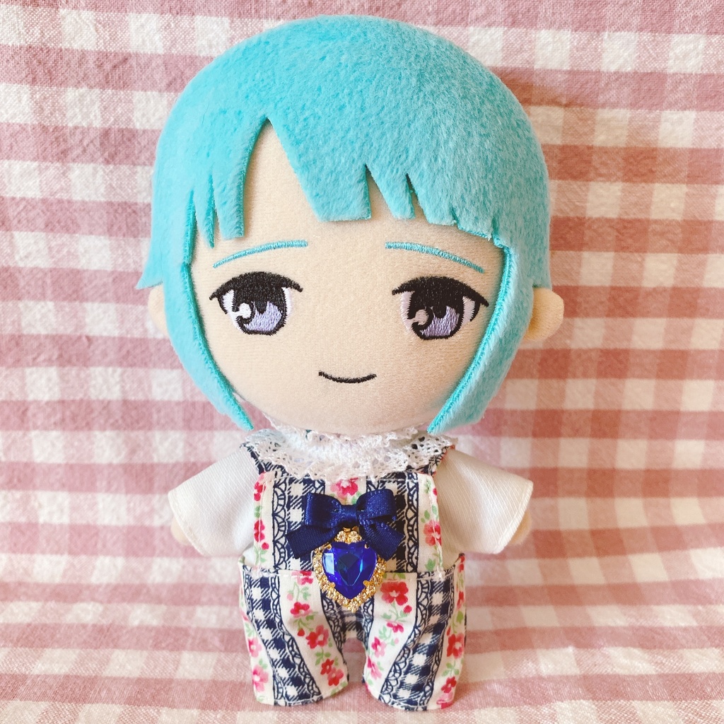 ブルーストライプフラワー柄♡トップス&サロペットset
