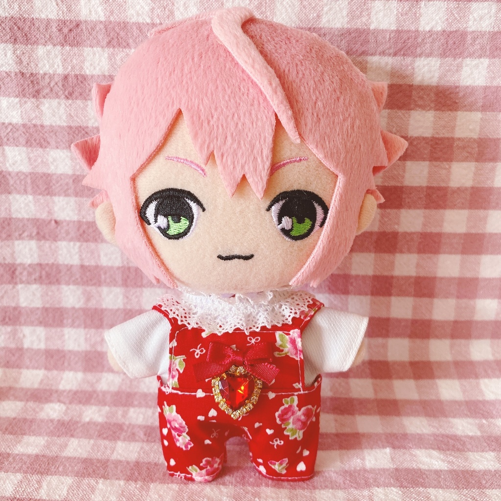 赤×フラワー柄♡トップス&サロペットset