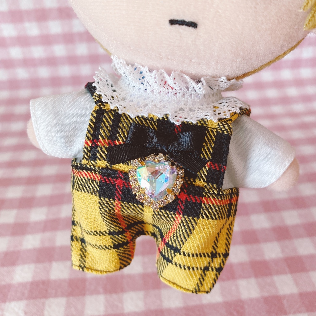 イエロータータンチェック柄♡トップス&サロペットset