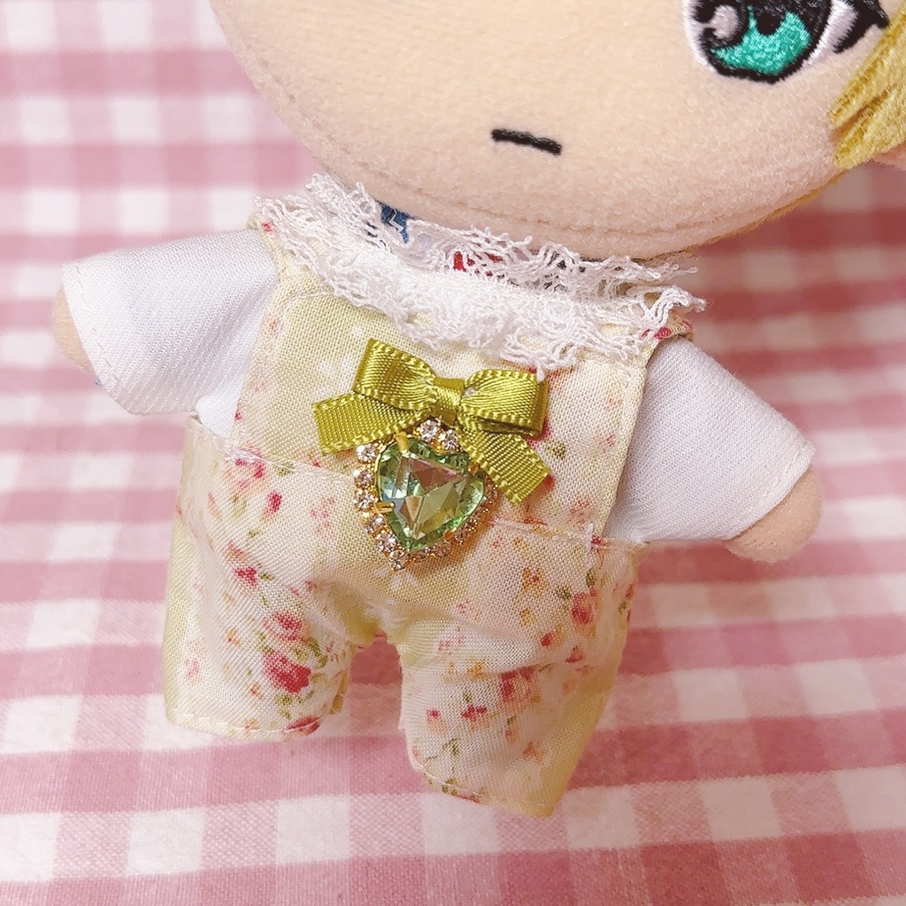 グリーン×ローズ柄♡トップス&サロペットset