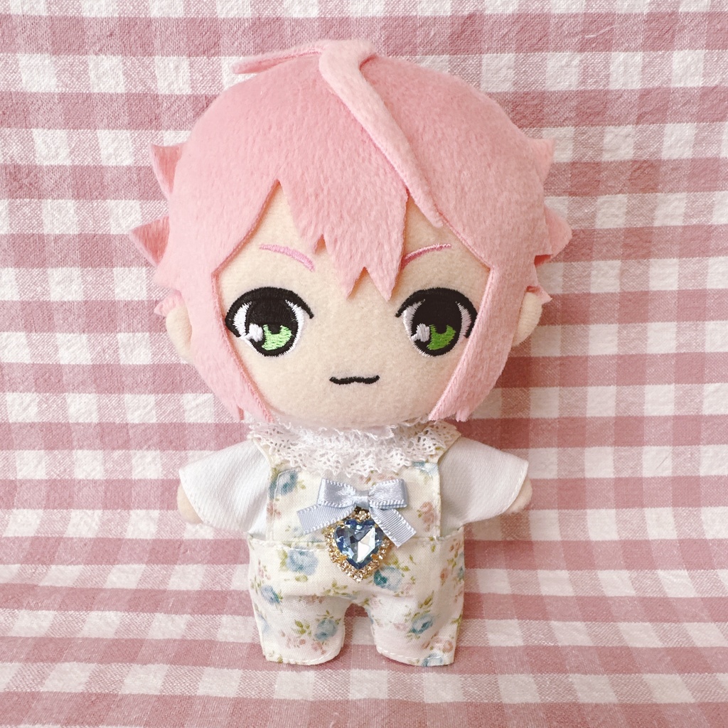 水色ローズ柄♡トップス&サロペットset