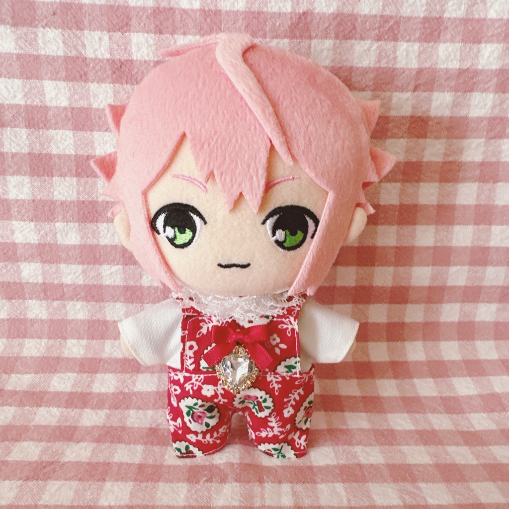 赤フラワーペイント柄♡トップス&サロペットset