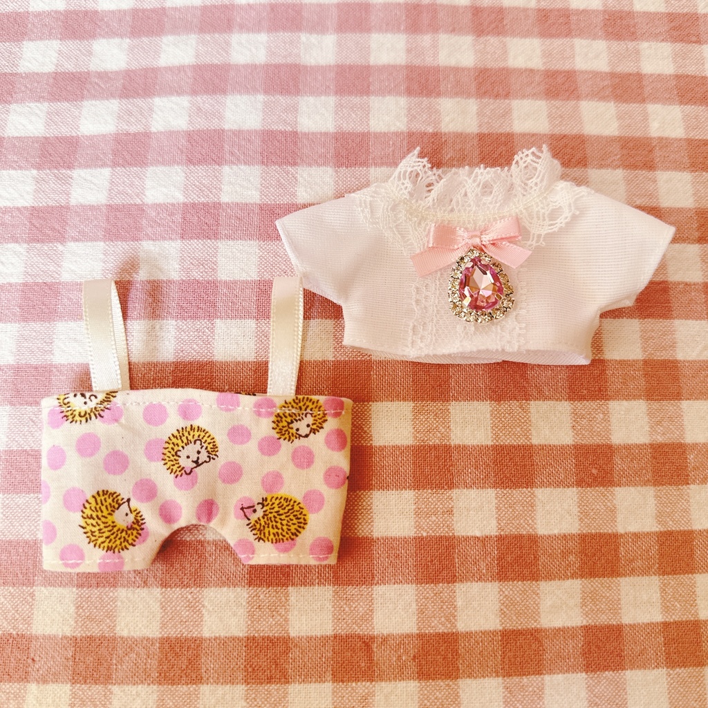 ピンク・ハリネズミ柄♡トップス&ズボンset