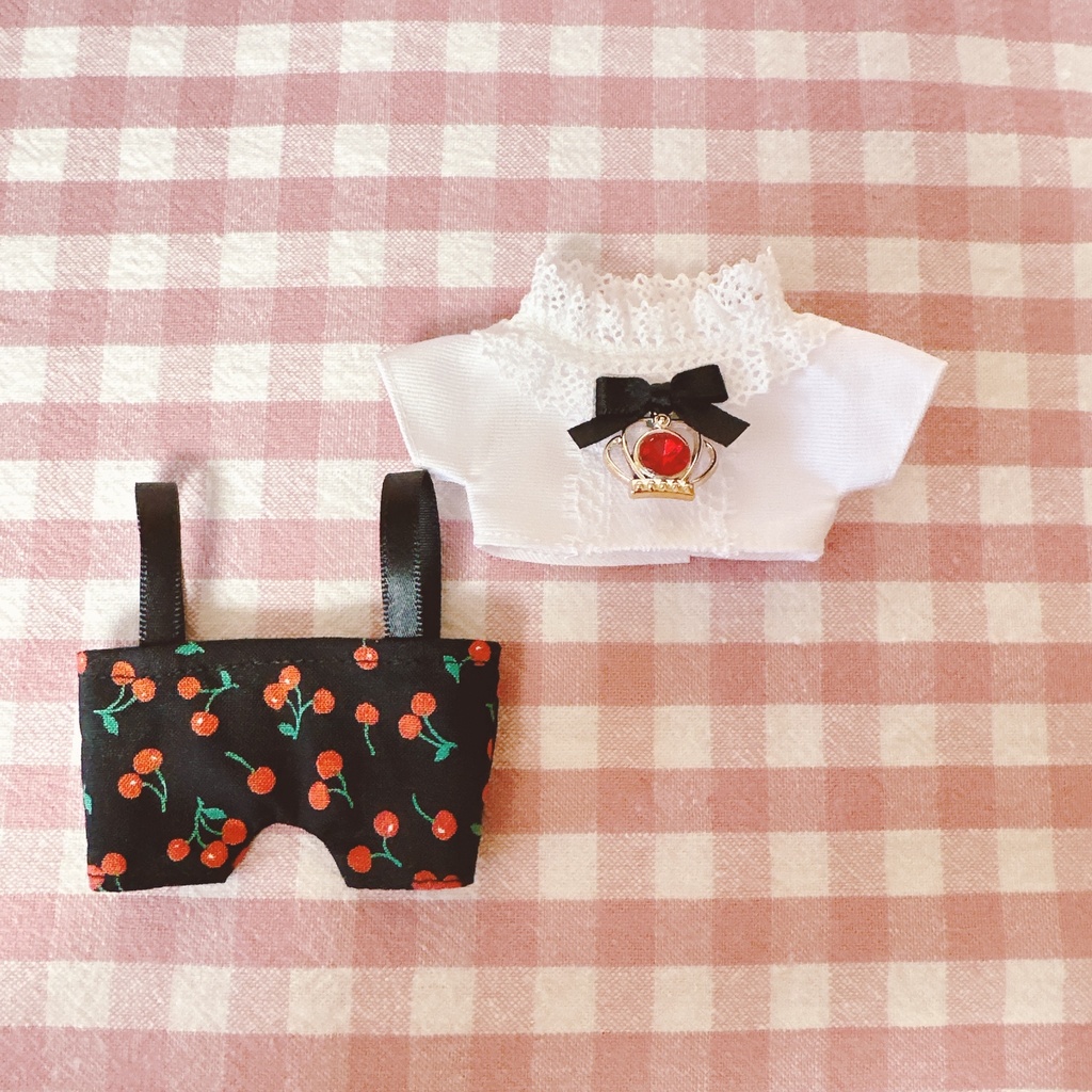 黒×チェリー柄♡トップス&ズボンset