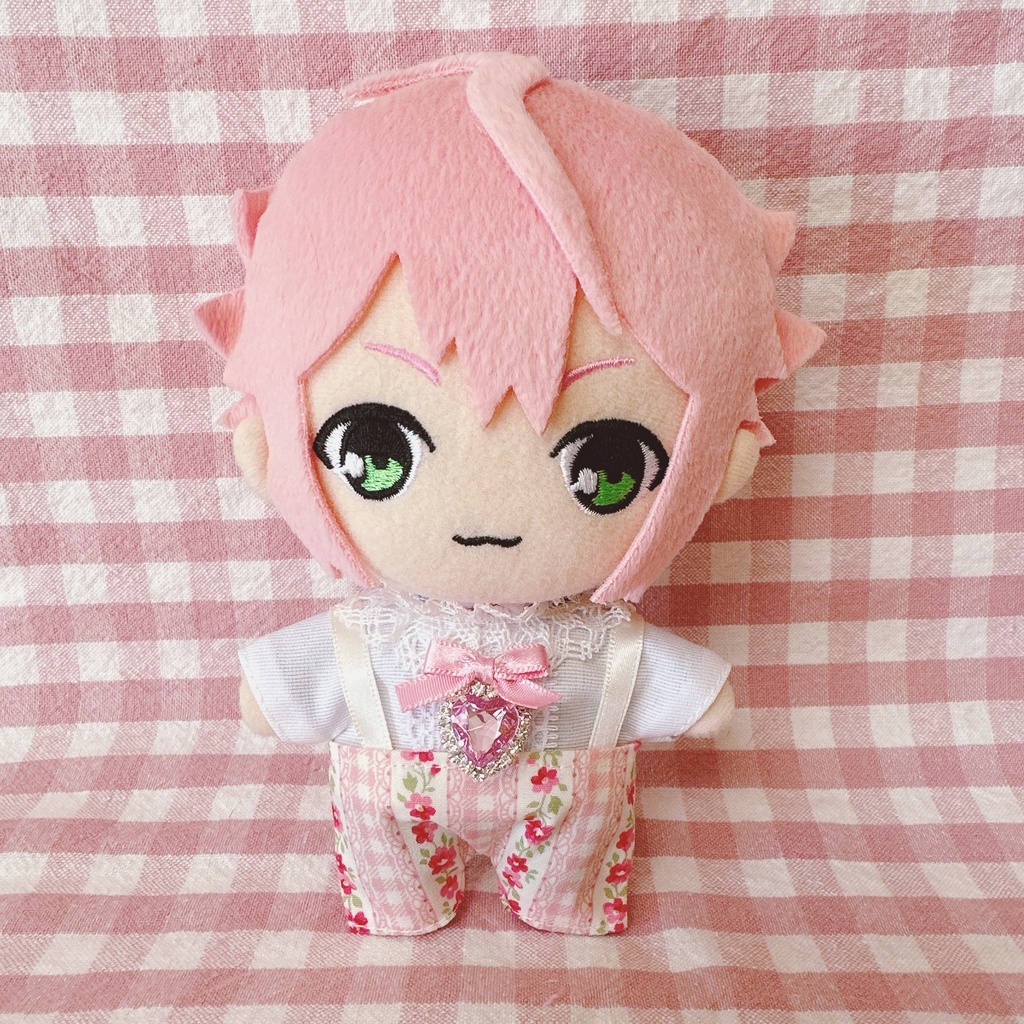 ピンクチェックフラワー柄♡トップス&ズボンset