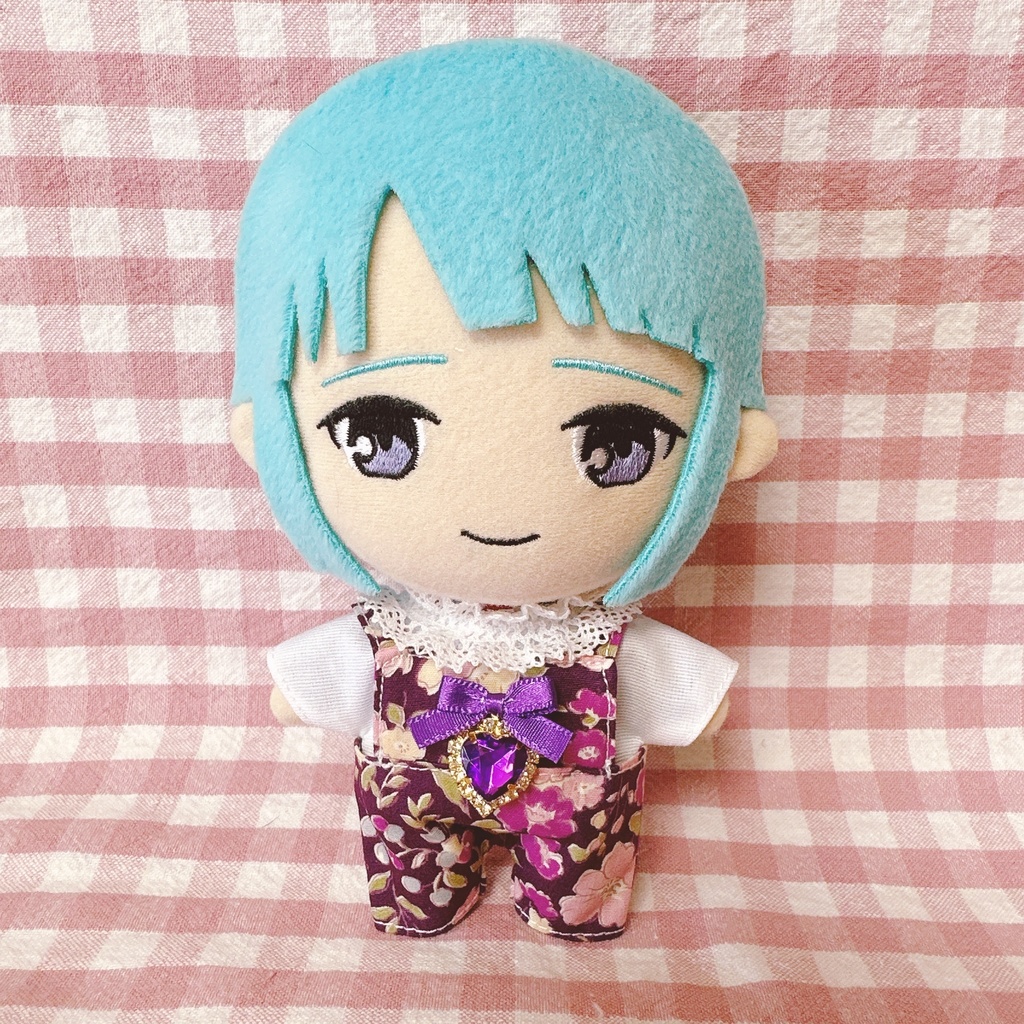 パープル×フラワー柄♡トップス&サロペットset
