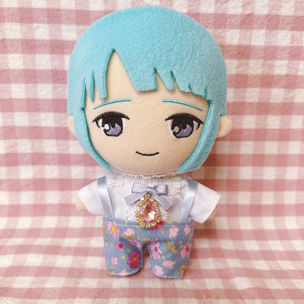 ブルー×ピンクフラワー柄♡トップス&ズボンset