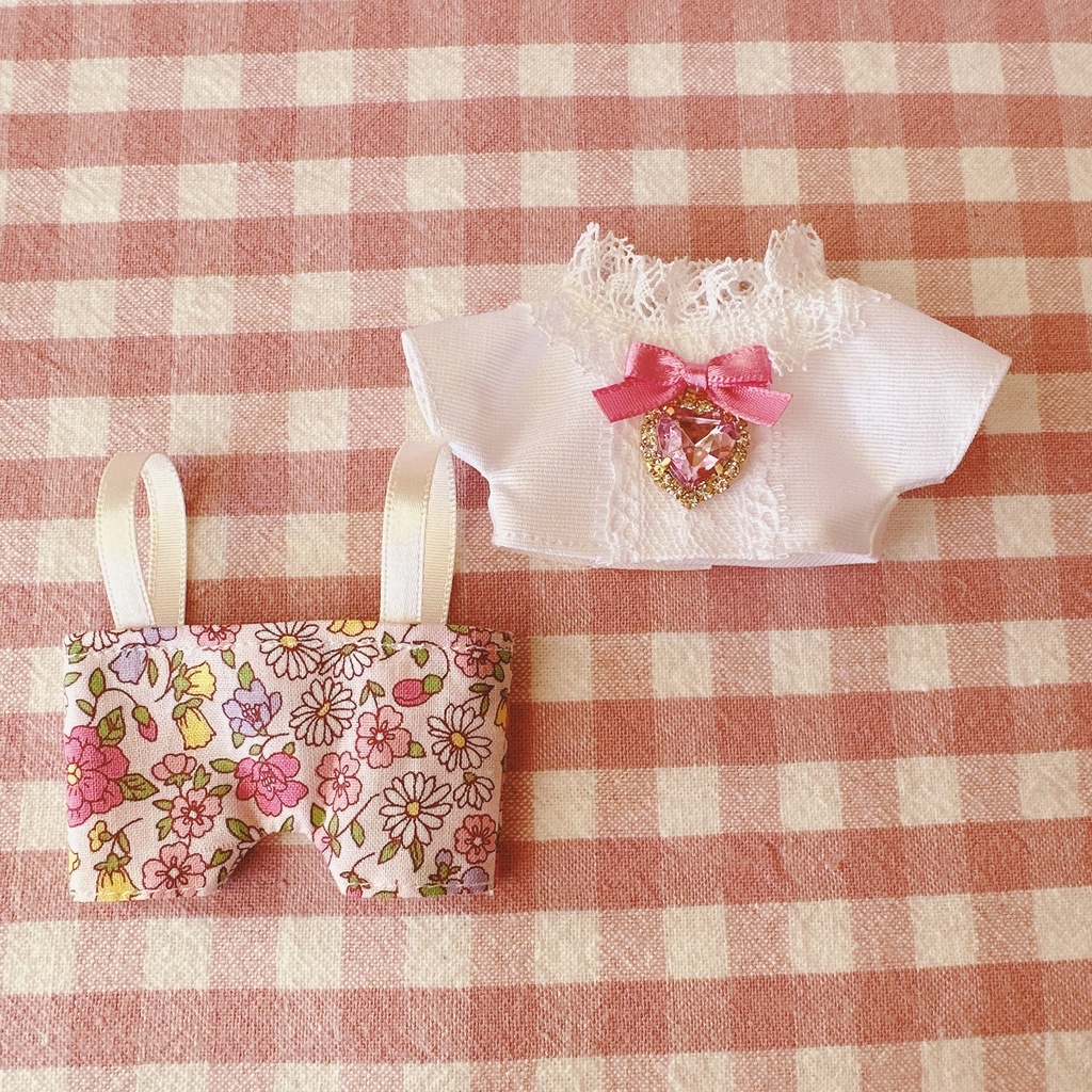 春色ピンクフラワー柄♡トップス&ズボンset