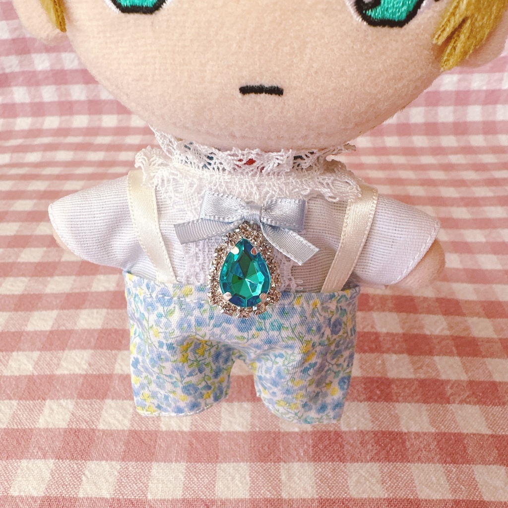 水色フラワー柄♡トップス&ズボンset