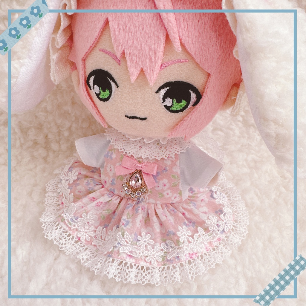 ピンク×フラワー柄♡ワンピース&ヘッドドレスset