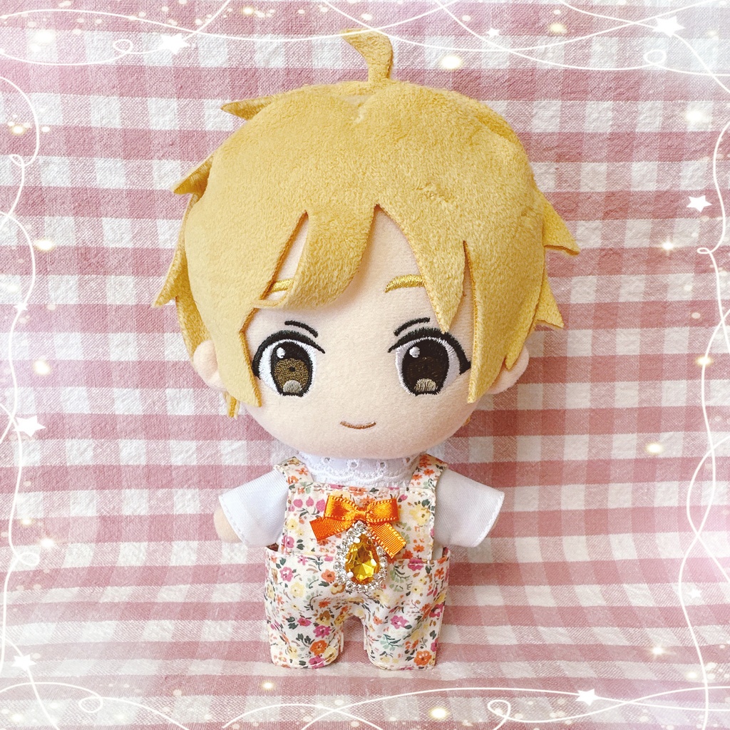オレンジ系フラワー柄♡トップス&サロペットset