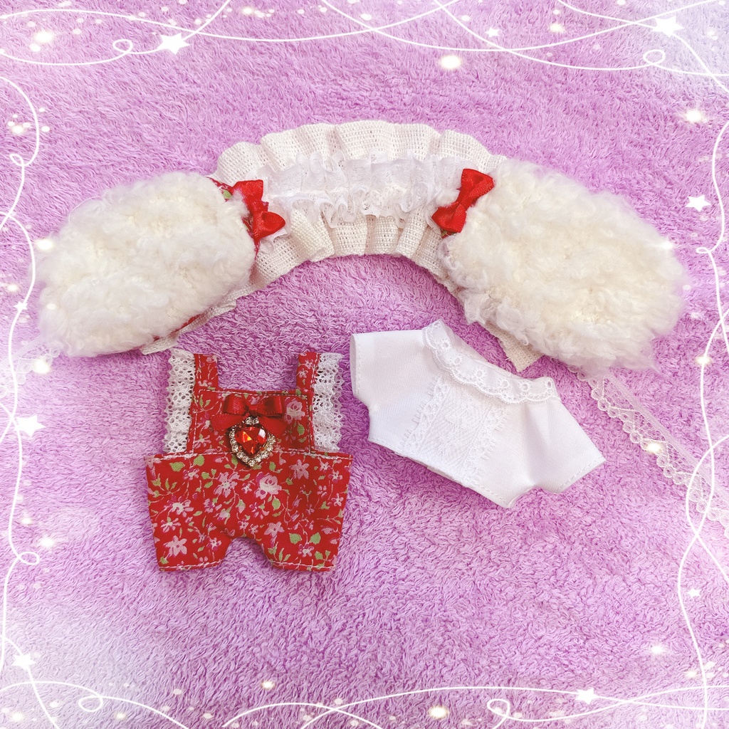 赤色フラワー柄♡3点set