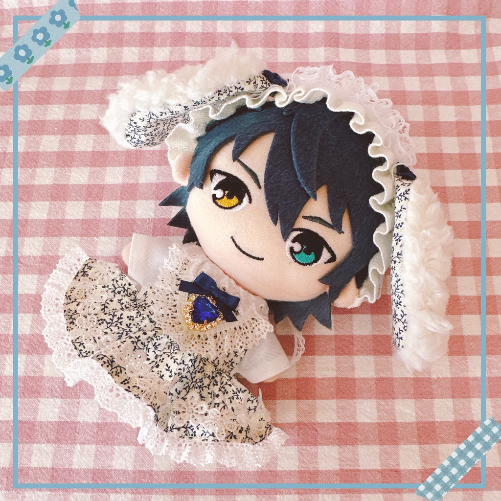 ネイビー草花柄♡ワンピース&ヘッドドレスset