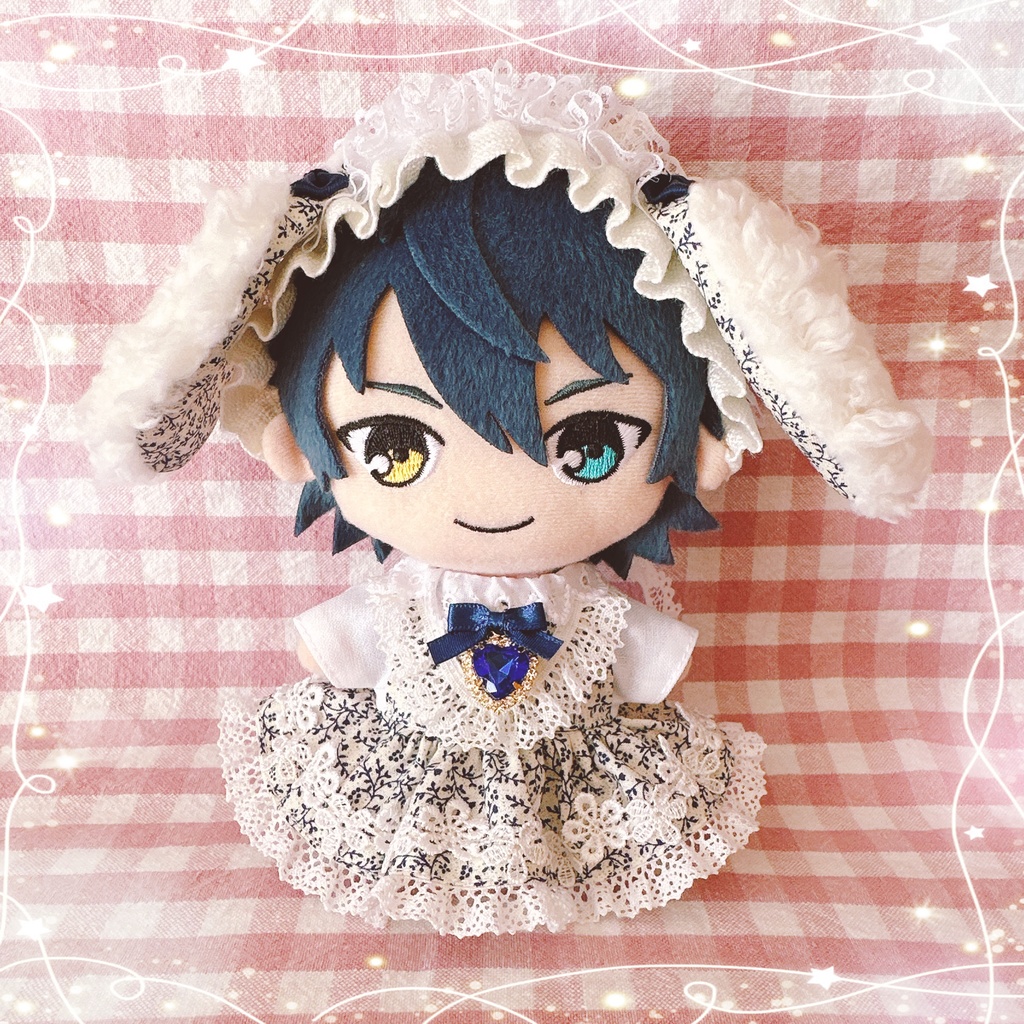 ネイビー草花柄♡ワンピース&ヘッドドレスset