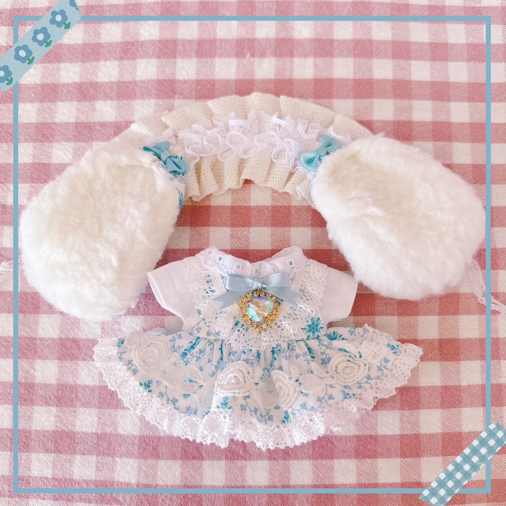 スノーフラワー柄♡ワンピース&ヘッドドレスset